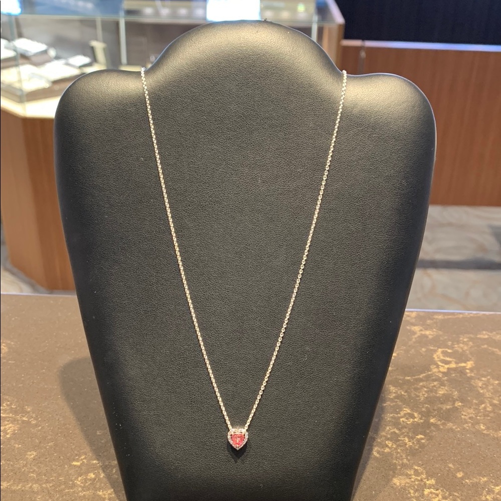 GenuinePandora Pink Elevated Heart Necklace in Sterling Sukver ✨New